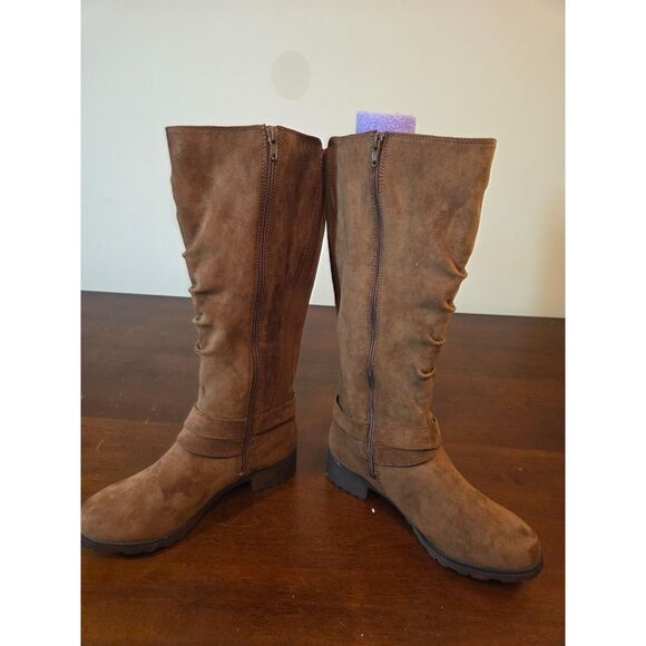 Unr8ted Womens Brown Knee High Boots Size 8.5W - Picture 2 of 8